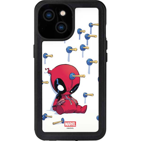 Marvel Deadpool Babypool Playing iPhone 15 Waterproof Case